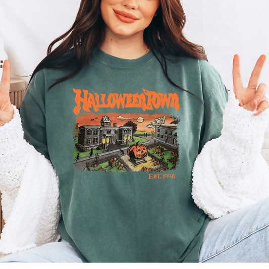 Blue Spruce Halloween Town COMFORT COLORS T-Shirt and Sweatshirt