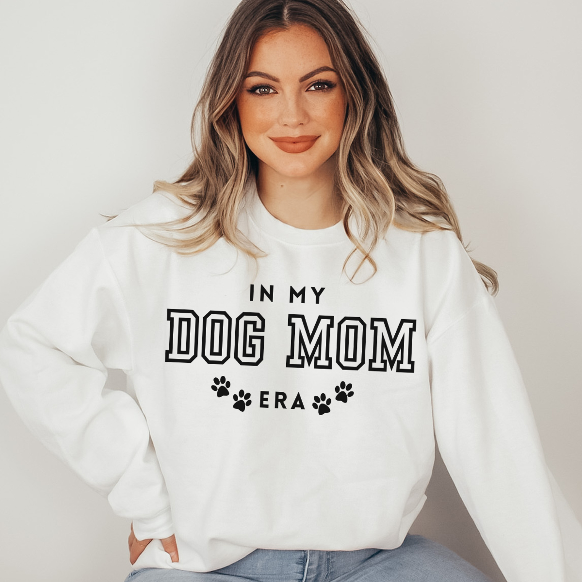 In my DOG Mom Era Gildan Crewneck