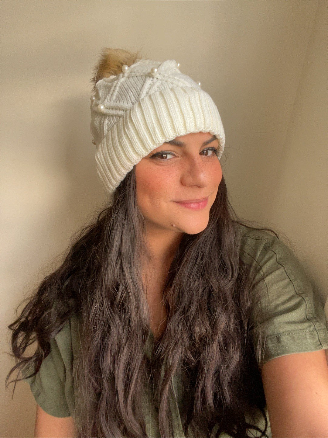 Pearl Beanie Hat, Warm and Cozy Beanie for Winter